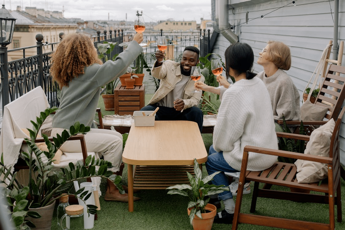 Group of friends having fun together