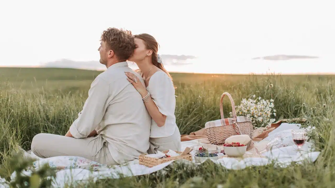 A couple having a picnic