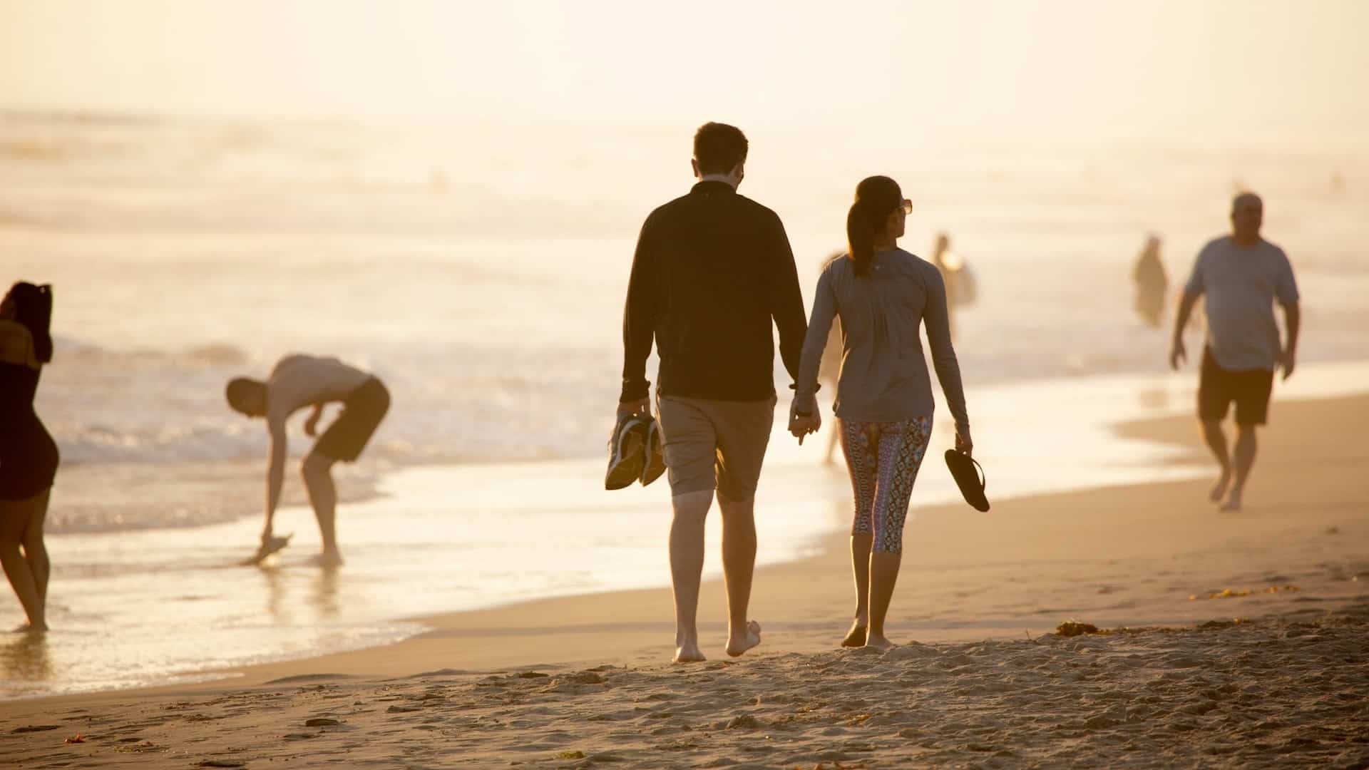 A couple by the beach