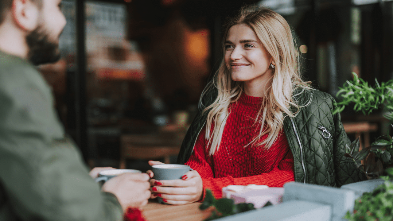 A couple on a coffee date