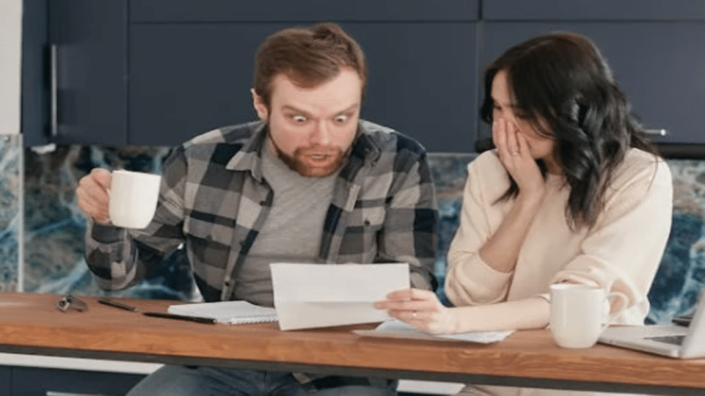 A couple shocked over the bills