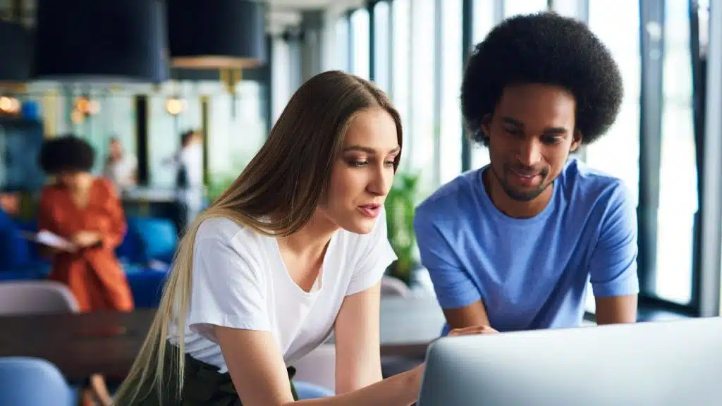 A man and woman having a conversation
