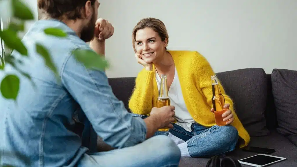Woman appreciating a man