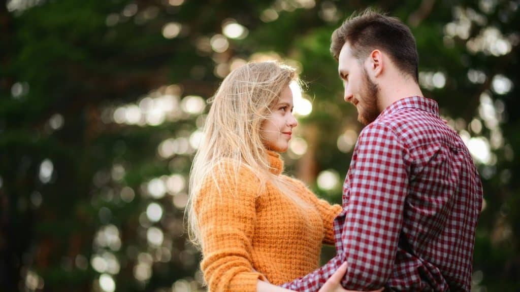 A man and woman close to each other