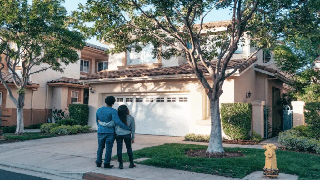 A couple looking at their dream home