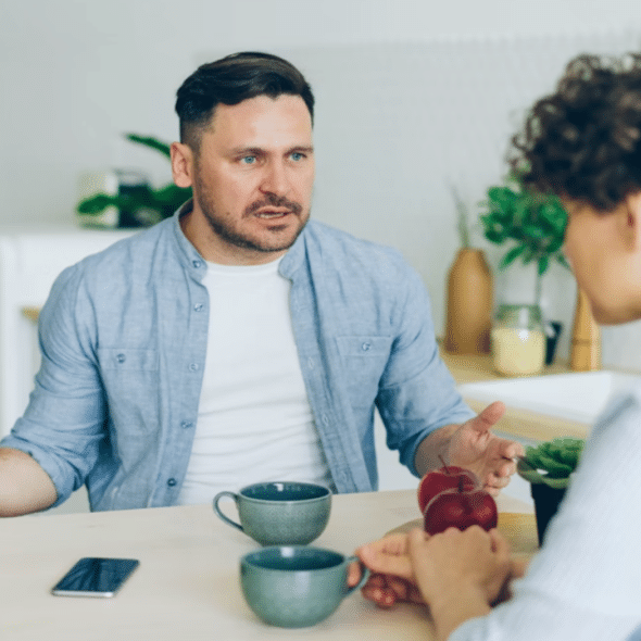 A man berating his partner