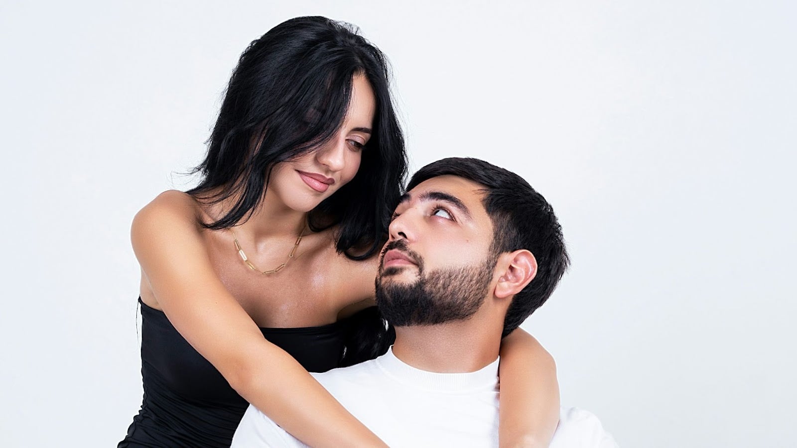 Woman looking at the man