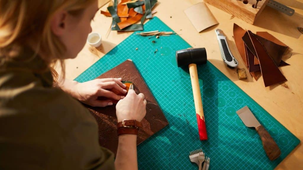A woman doing her hobby