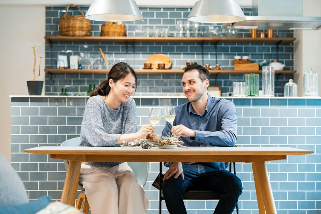 A man and woman dating