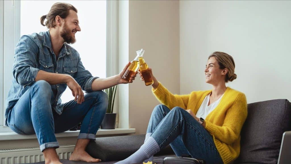 A man and woman at home 