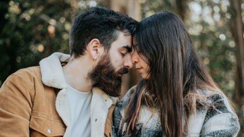 A man and woman close to each other