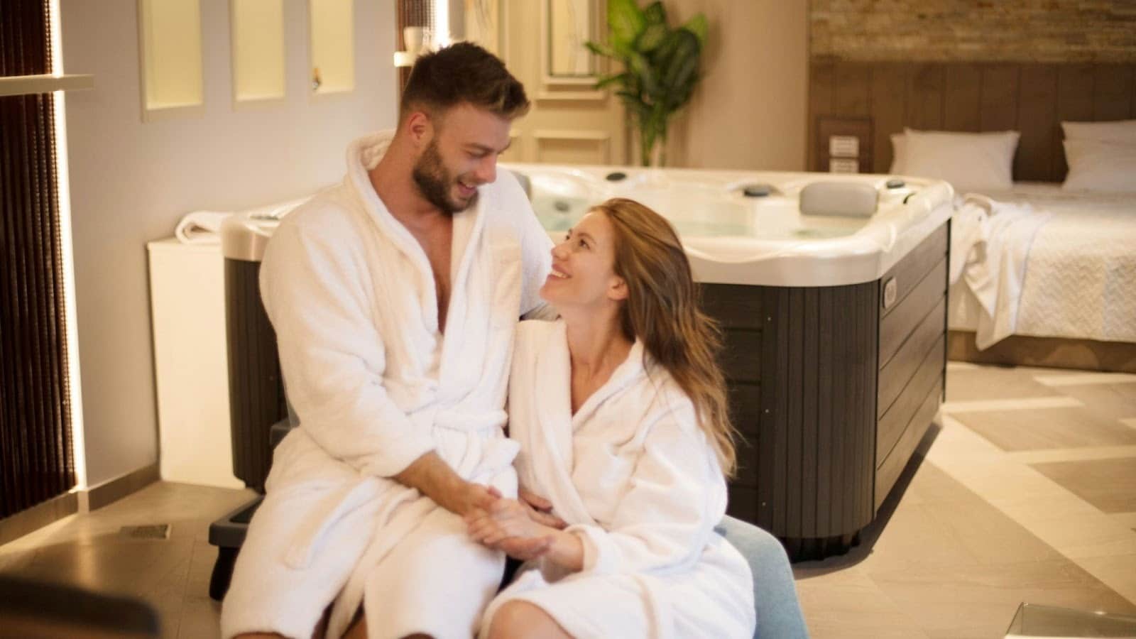 A man and woman at the bathroom