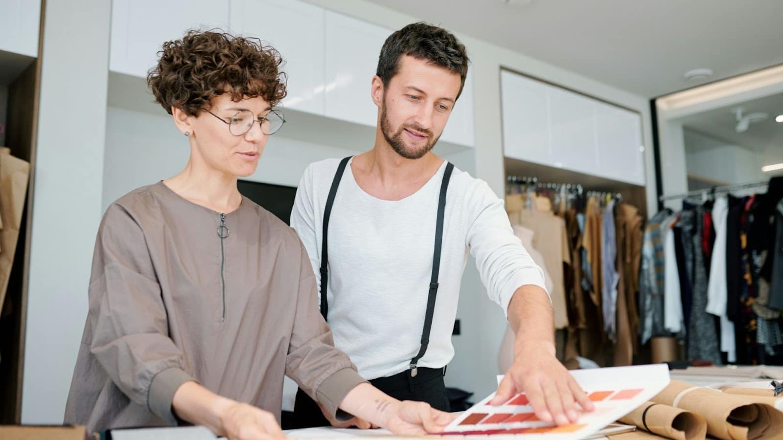 A man and woman at the workshop