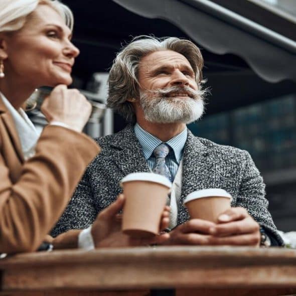A mature couple on a date