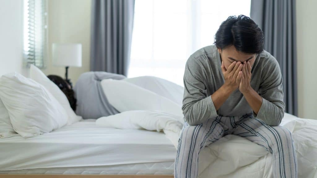 A woman not talking to her husband before sleeping 