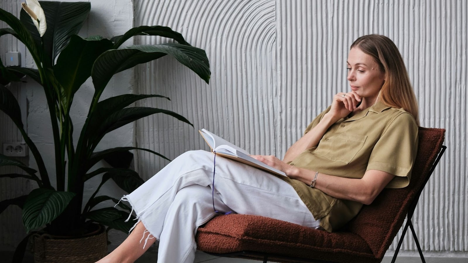 A woman alone and thinking