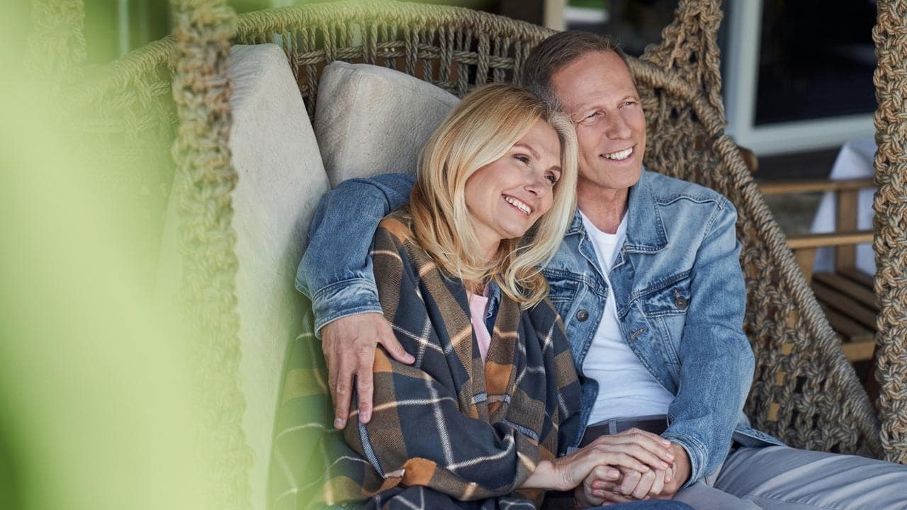 A happy middle-aged couple