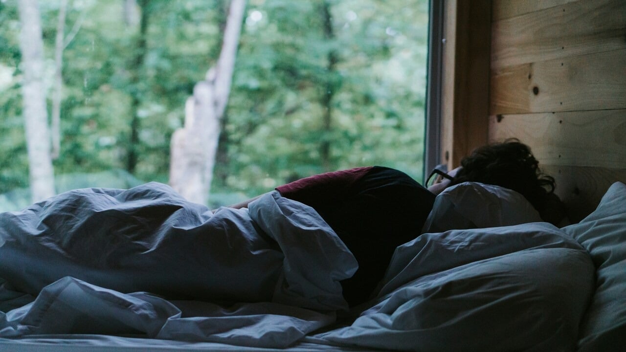 A man having a restful sleep