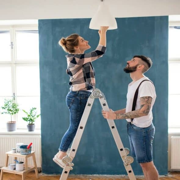 A couple renovating their home together
