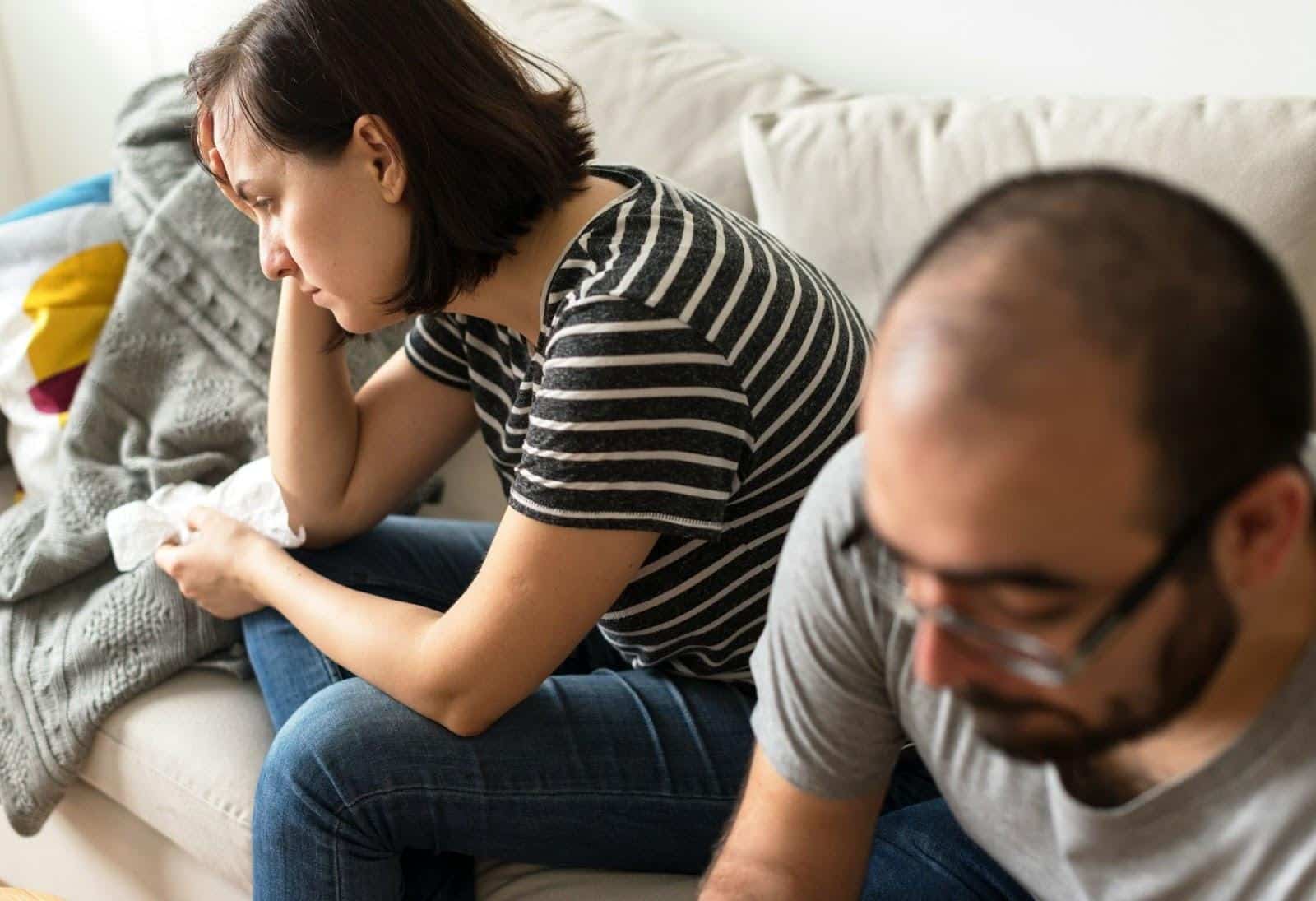 A woman looking stressed