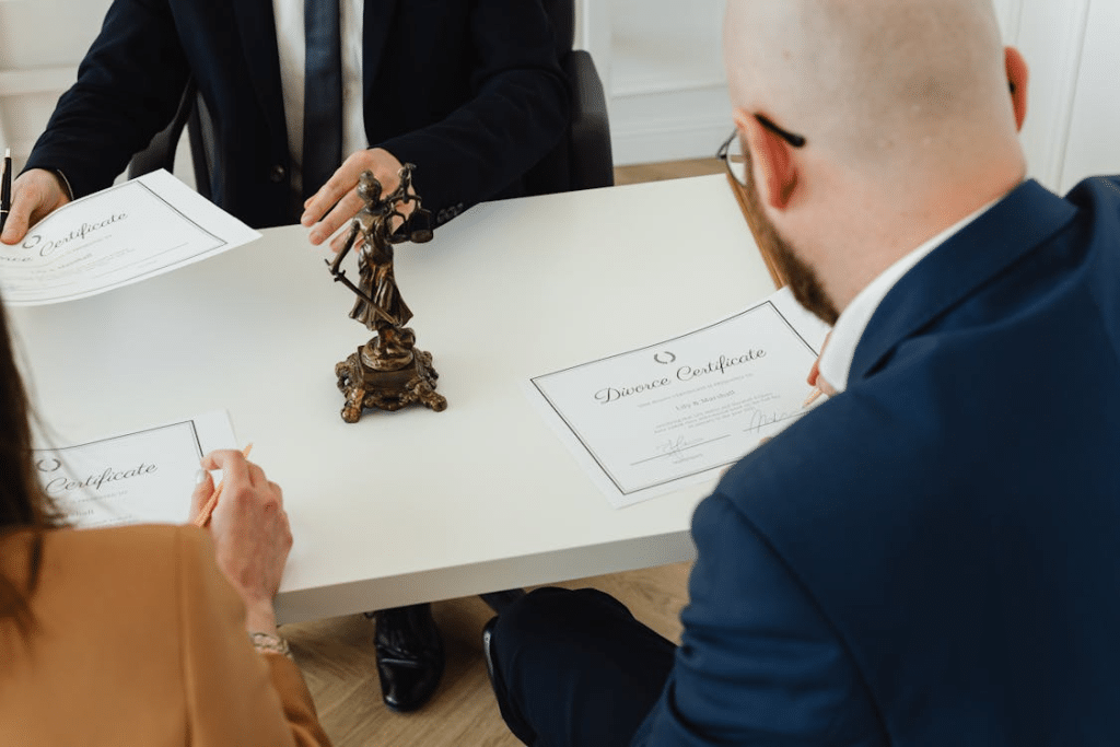Divorce Certificate on the Table Top