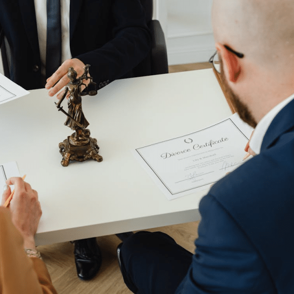 Divorce Certificate on the Table Top