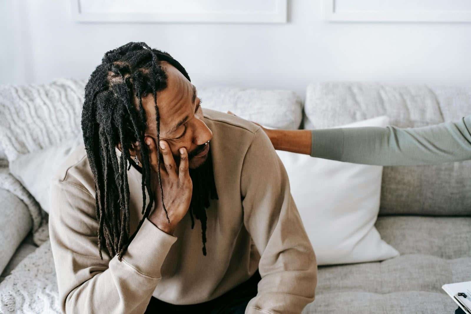 A man looking at the woman 