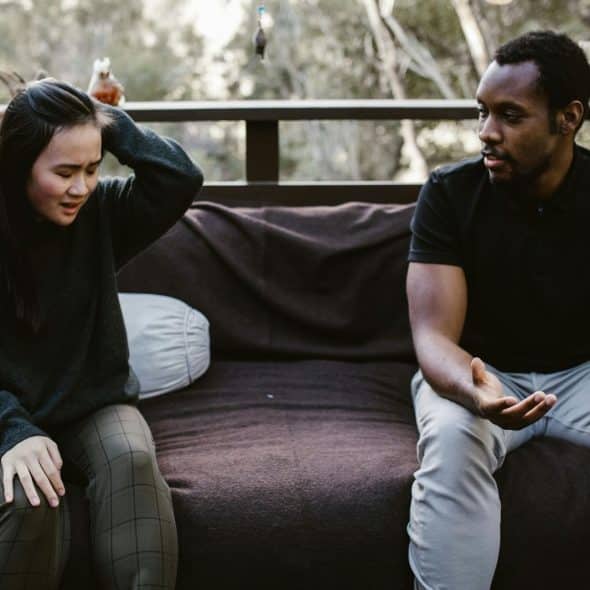 A man asking a woman