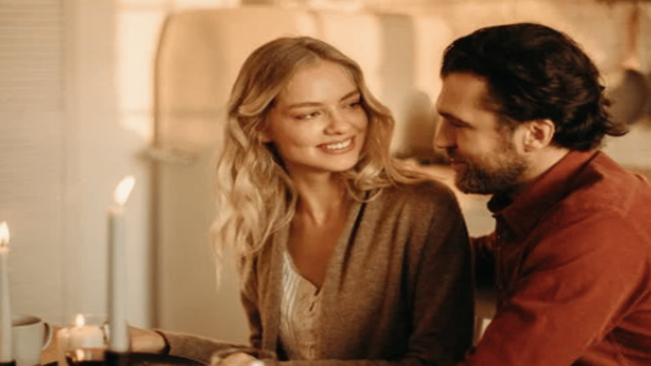 A couple looking at each other