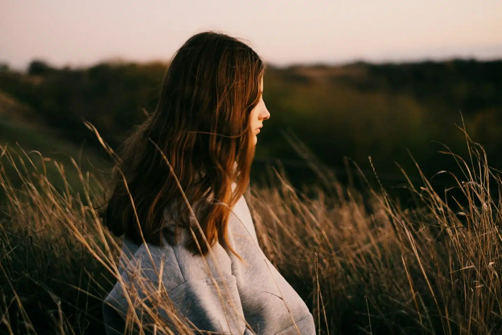 A woman alone outside