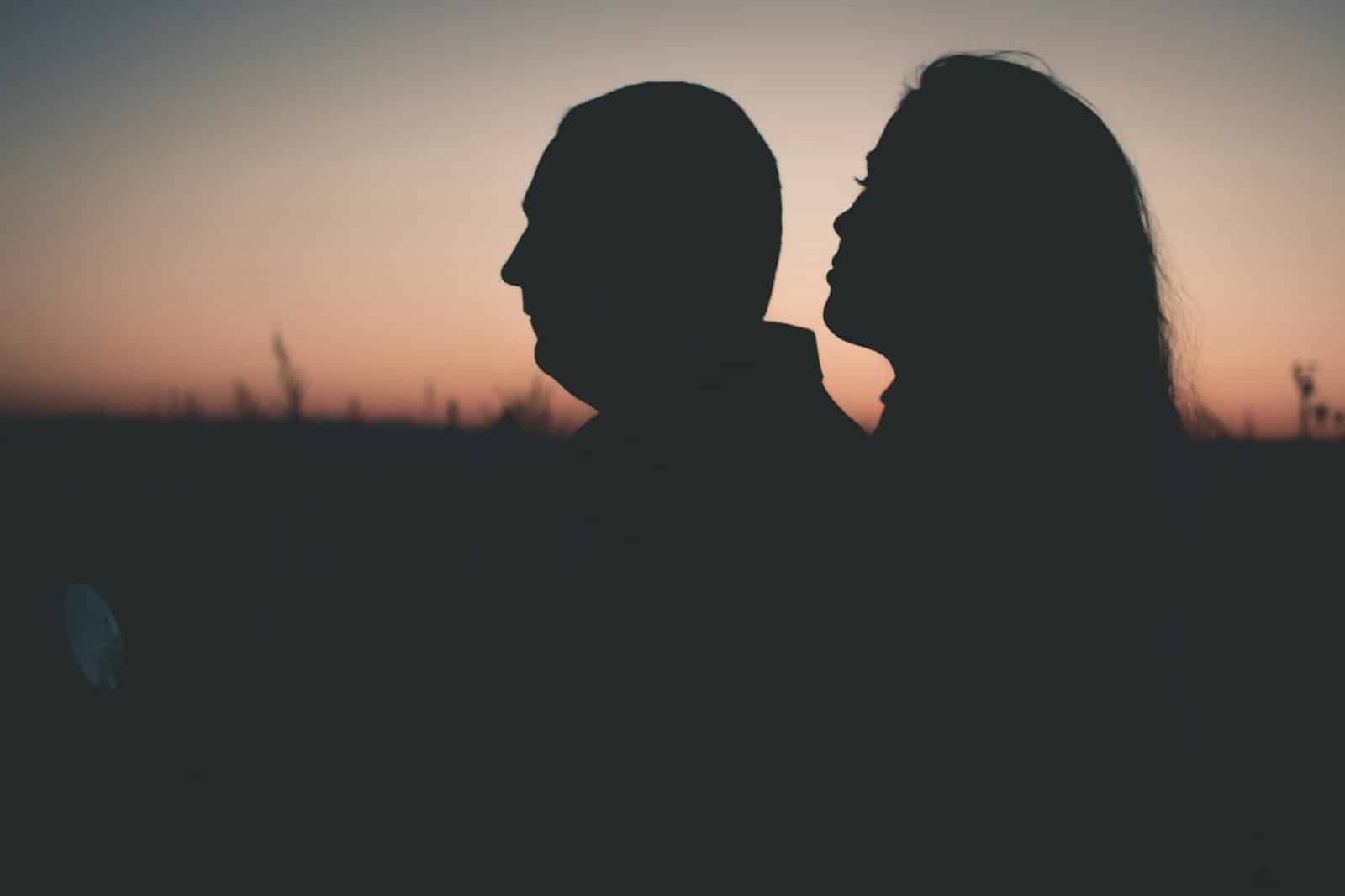 A reflective couple outside