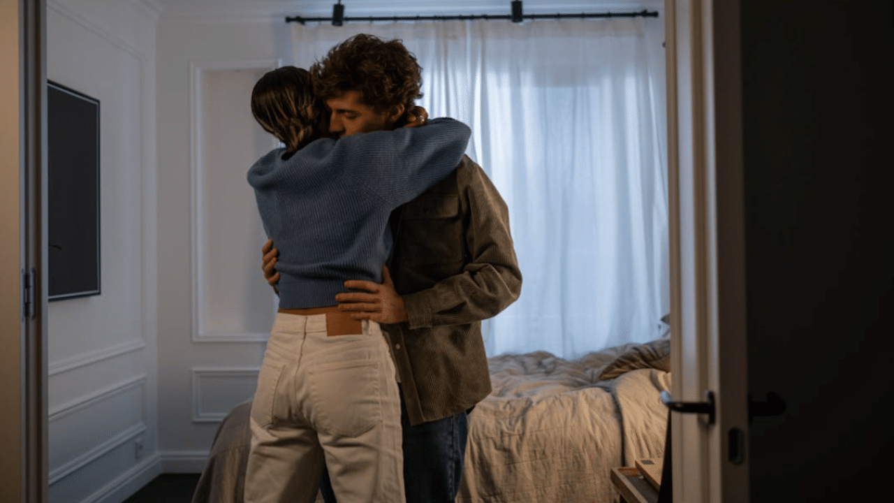 A couple reconciling after a fight