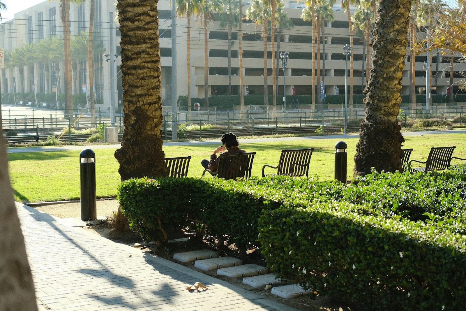 A man sitting alone in park