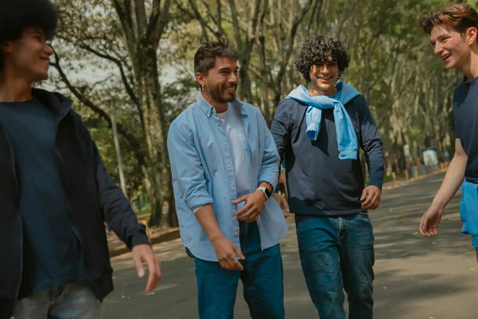 A group of men casual gathering