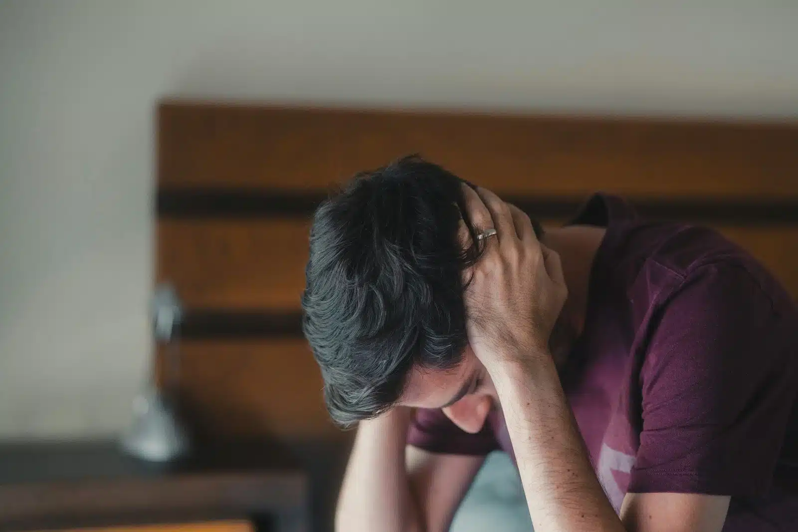 A man stressed at home