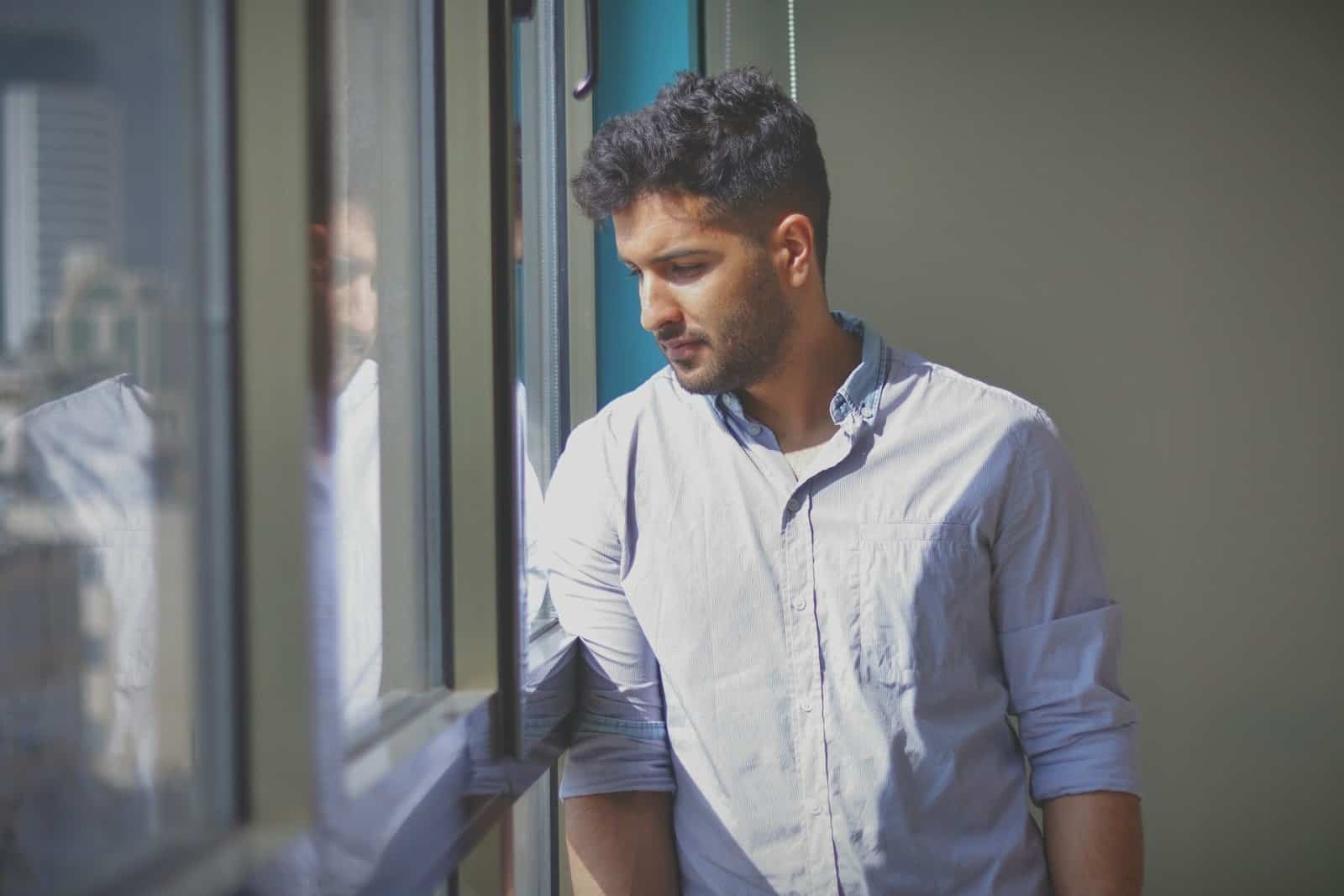 A man doing a self reflection