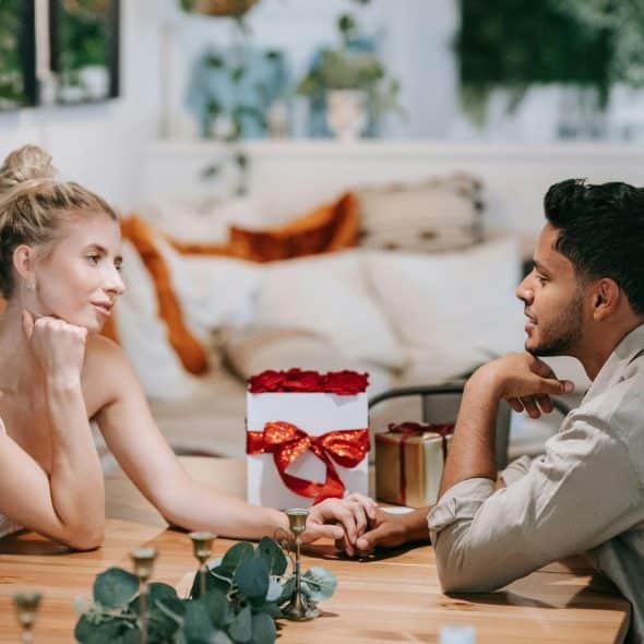 A man and woman dating