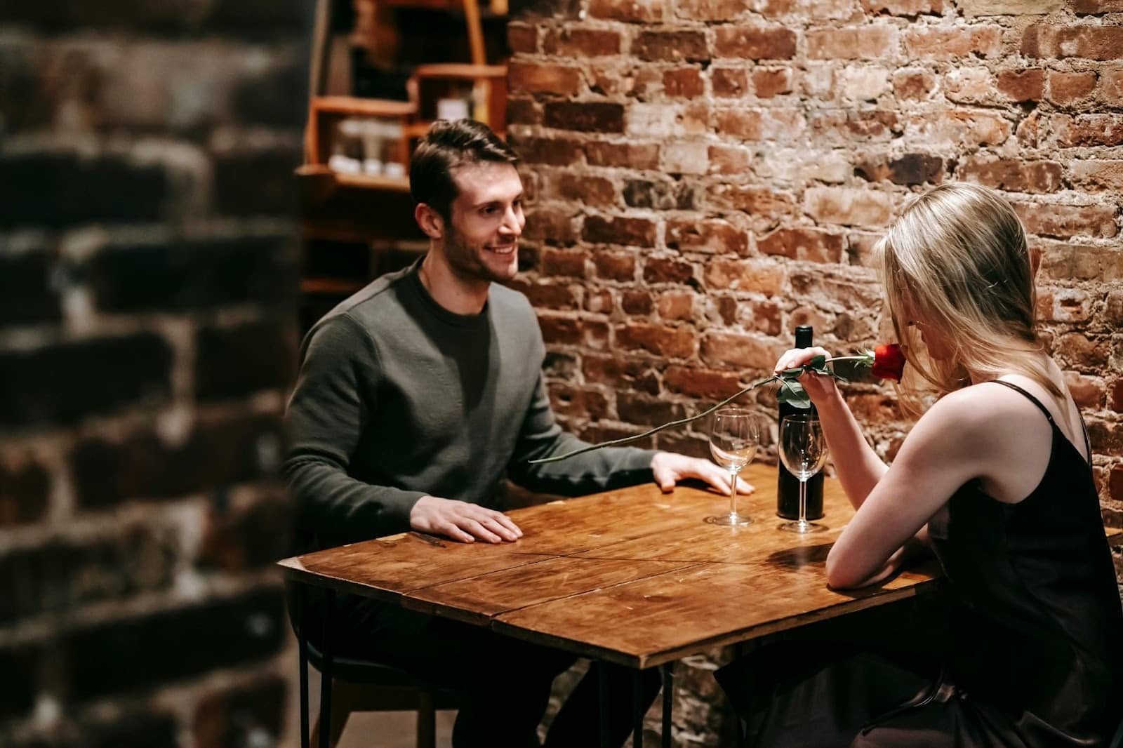 A man and woman dating 