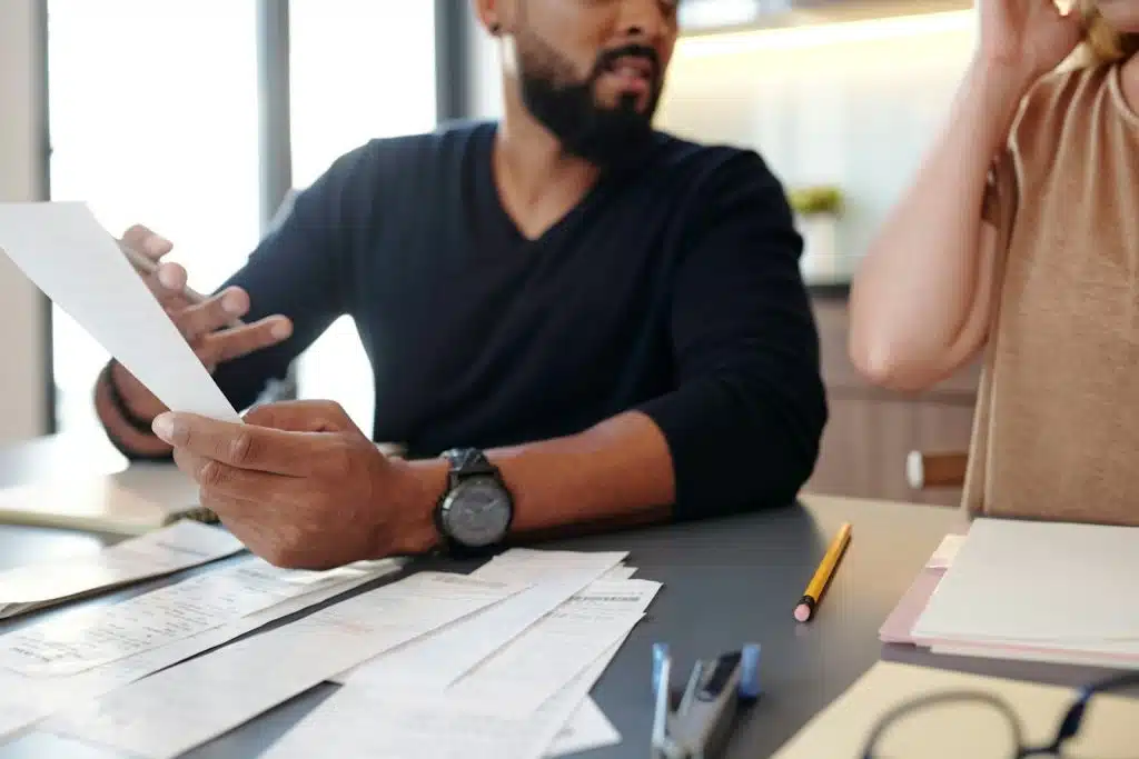 couple reviewing bills