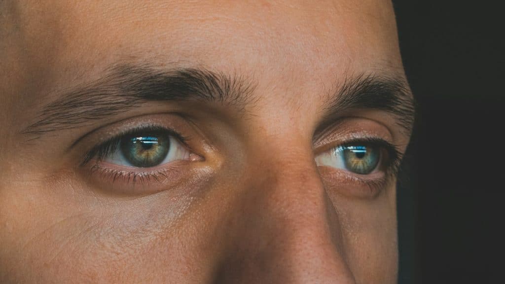 tired man eyes