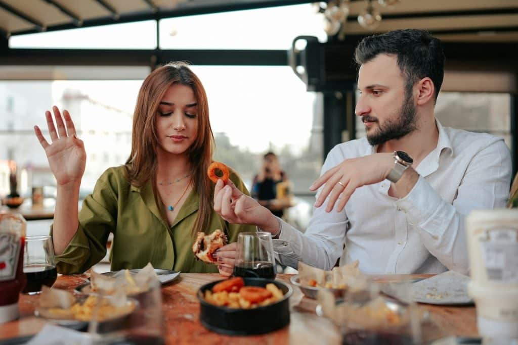 bored couple dining