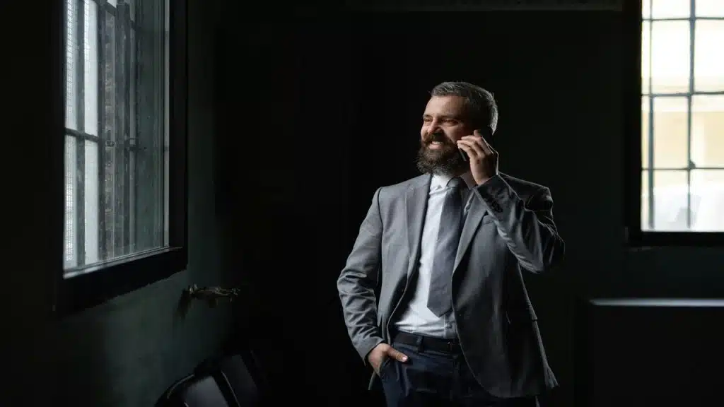 A handsome mature man with good posture
