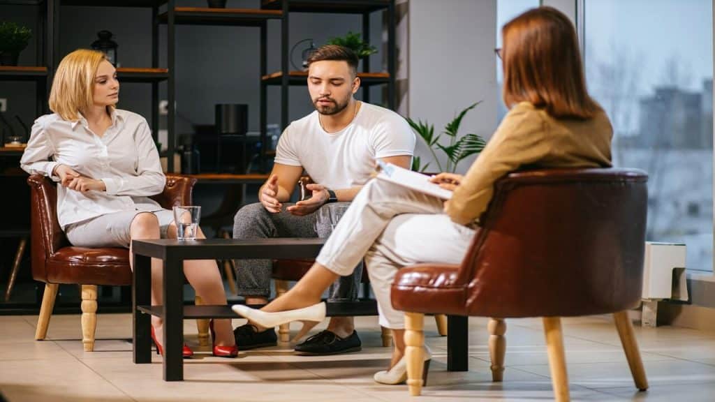 A couple during couples’ therapy