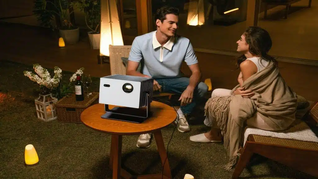 A couple talking at home