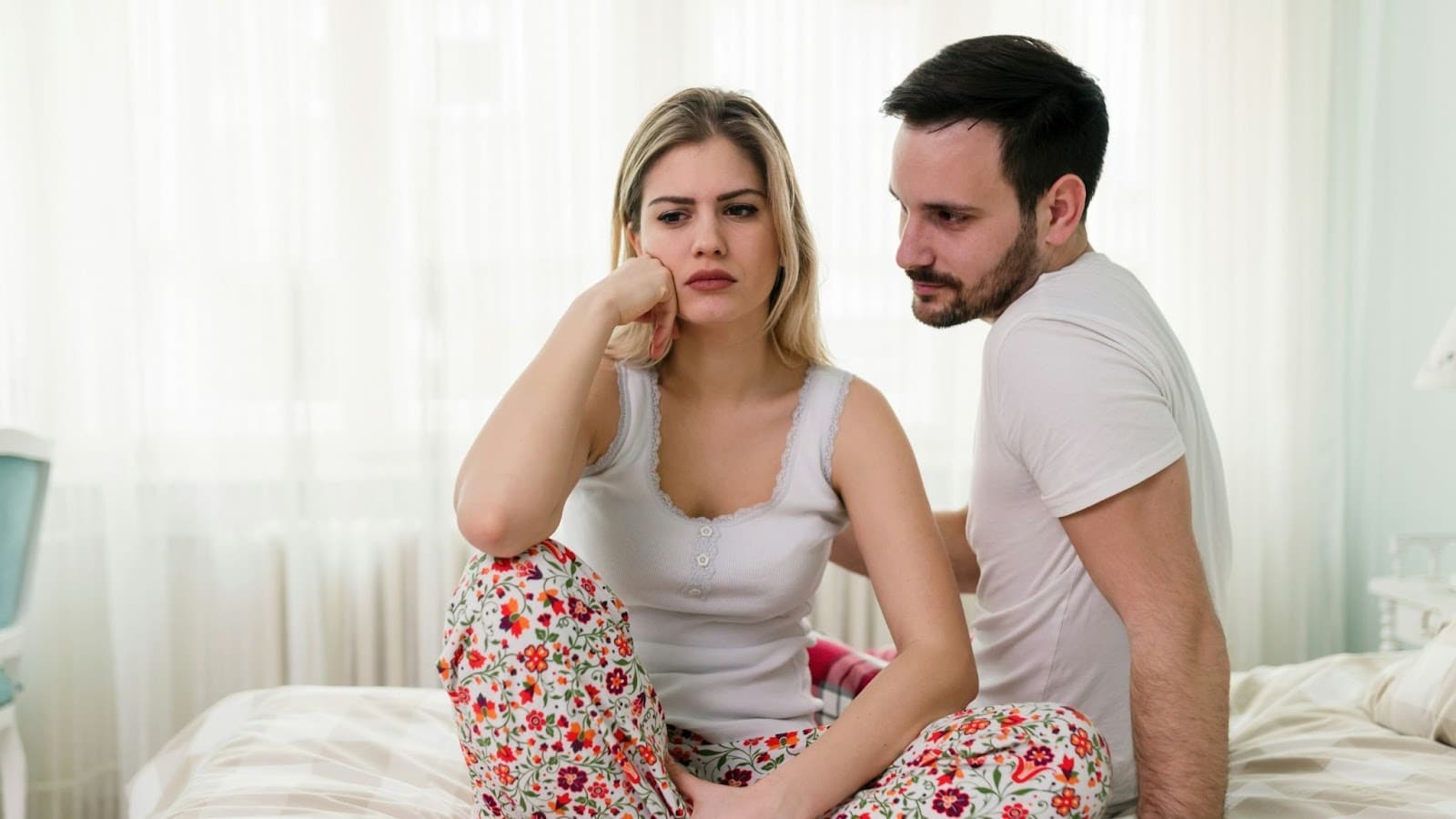 Woman ignoring a man