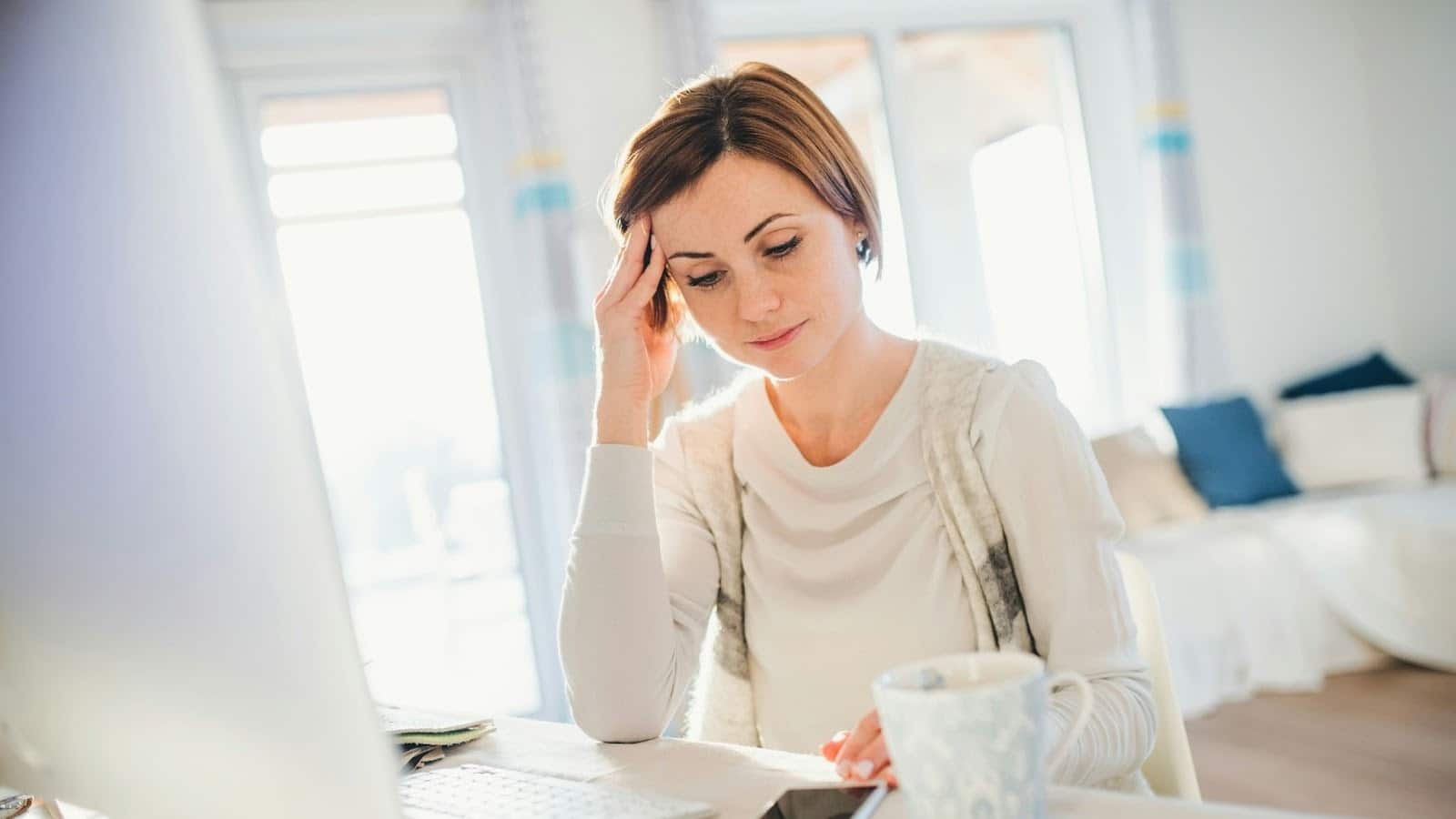 A woman looking tired