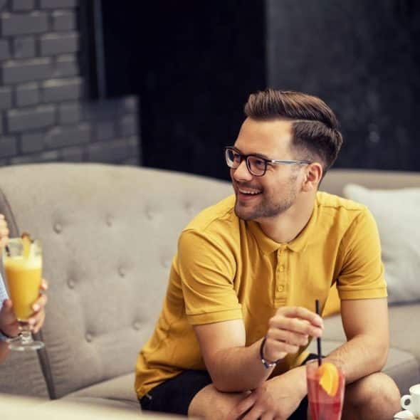A couple talking