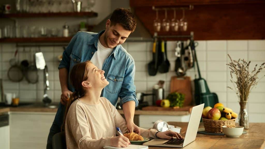 A man supporting a woman
