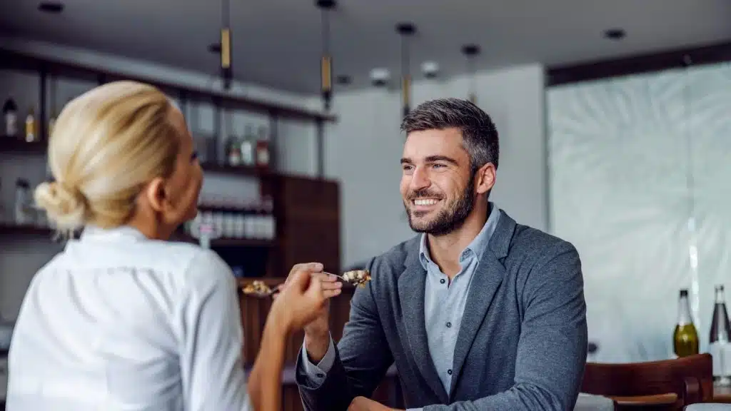 A man and woman on a date 