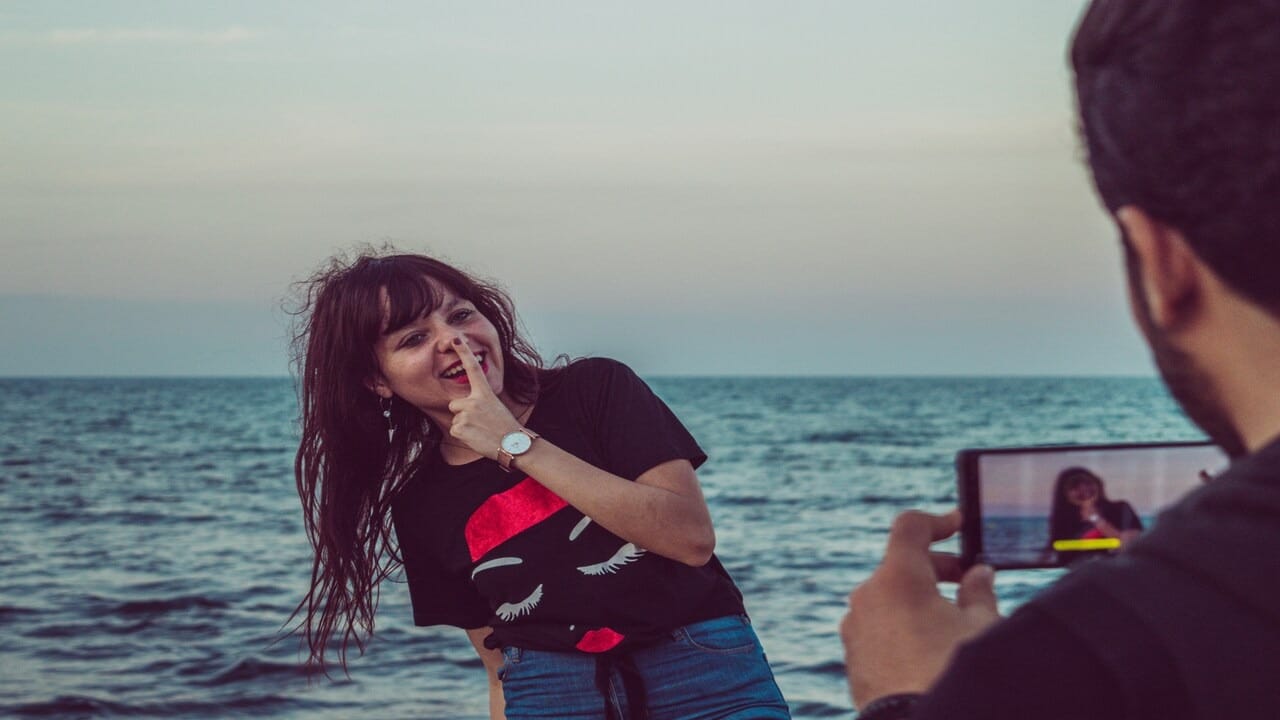 A couple being silly together